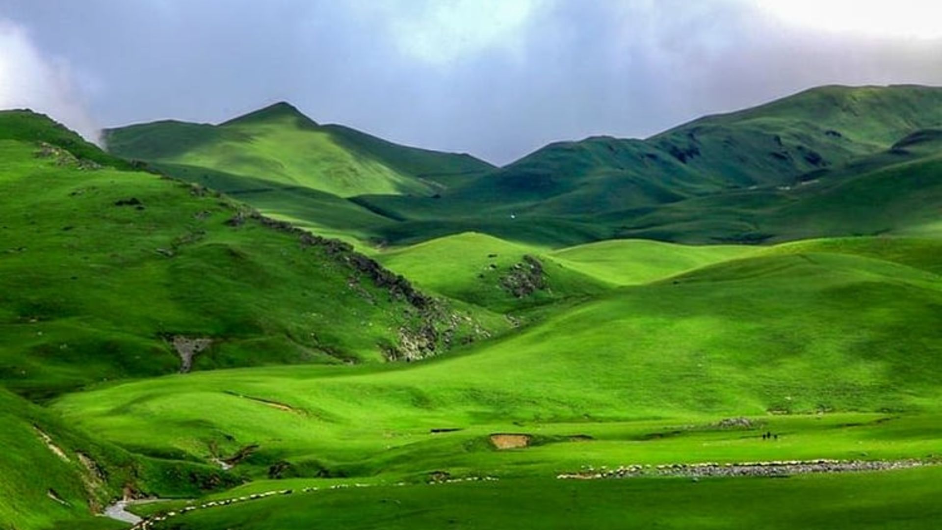 Rolling green alpine meadows of Badimalika in far-western Nepal