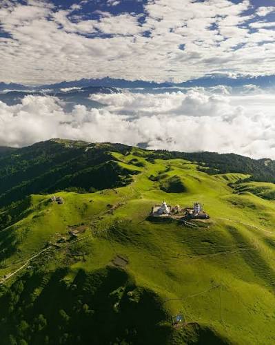 Grassy ridge of Sailung with 360-degree Himalayan panorama, Nepal